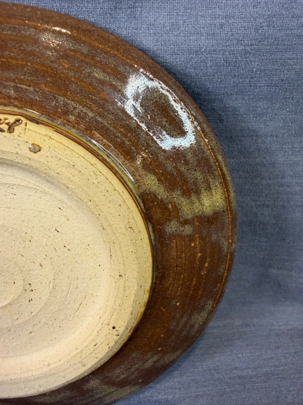 Garlic Grater Trinket Dish Studio Pottery Small Plate Mandala Pattern Signed